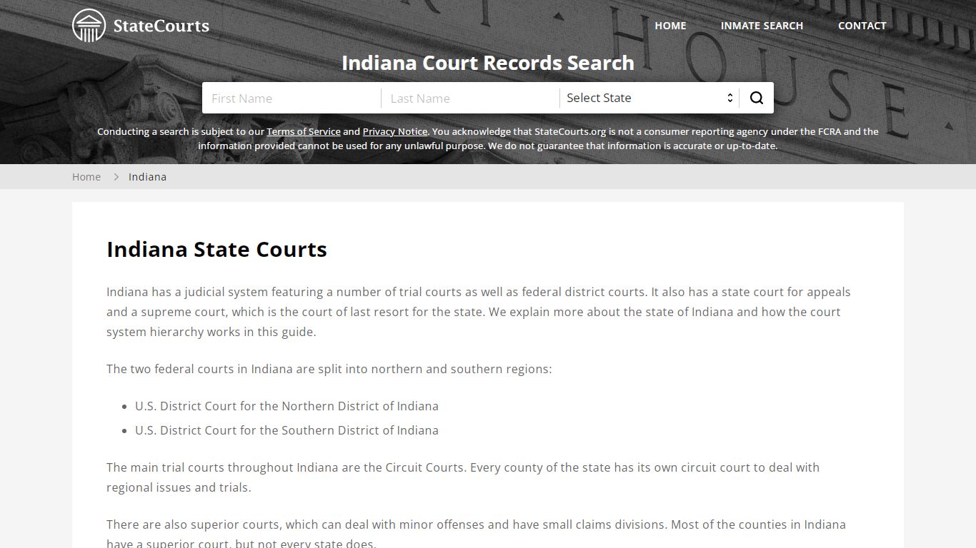 Indiana Court Records - IN State Courts